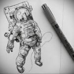 cosmonaut tattoo 01.02.2020 №017 -tattoo astronaut- tattoovalue.net