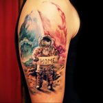 cosmonaut tattoo 01.02.2020 №057 -tattoo astronaut- tattoovalue.net