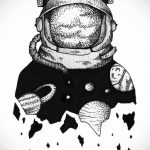 cosmonaut tattoo 01.02.2020 №063 -tattoo astronaut- tattoovalue.net
