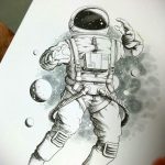 cosmonaut tattoo 01.02.2020 №106 -tattoo astronaut- tattoovalue.net
