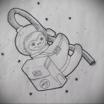 cosmonaut tattoo 01.02.2020 №129 -tattoo astronaut- tattoovalue.net