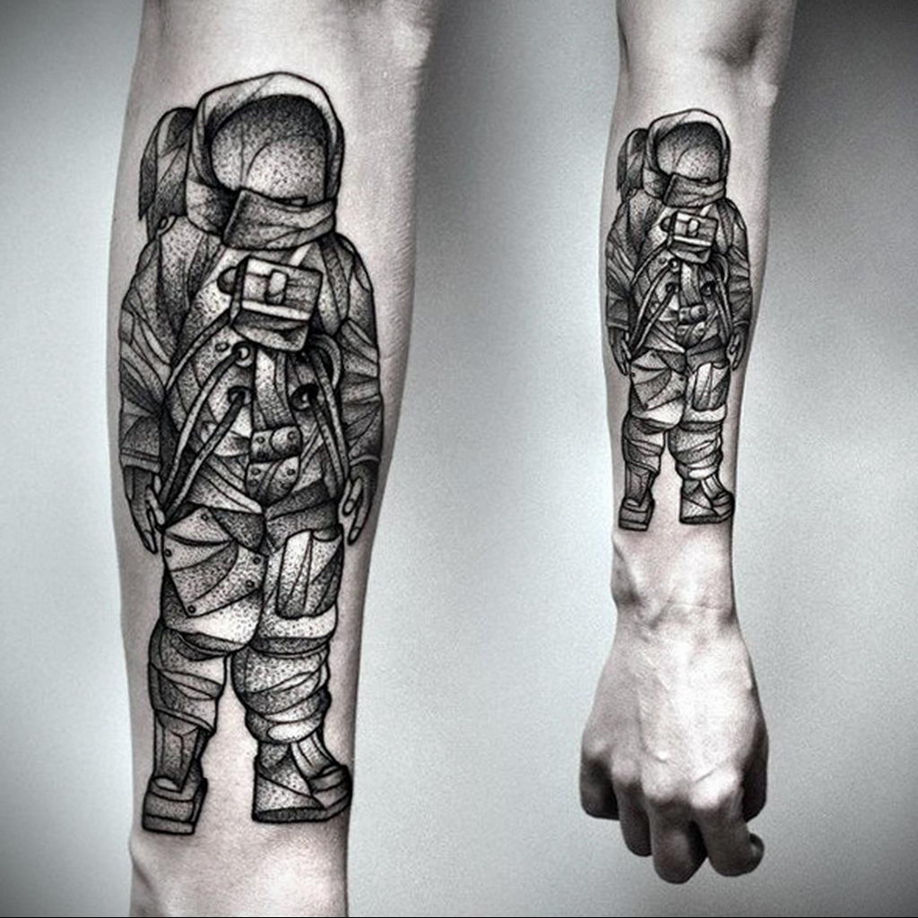 cosmonaut tattoo 01.02.2020 №139 -tattoo astronaut- tattoovalue.net