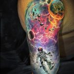 cosmonaut tattoo in space 01.02.2020 №010 -tattoo astronaut- tattoovalue.net
