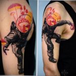 cosmonaut tattoo in space 01.02.2020 №008 -tattoo astronaut- tattoovalue.net