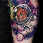 cosmonaut tattoo in space 01.02.2020 №018 -tattoo astronaut- tattoovalue.net