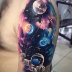 cosmonaut tattoo in space 01.02.2020 №021 -tattoo astronaut- tattoovalue.net