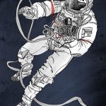 cosmonaut tattoo in space 01.02.2020 №033 -tattoo astronaut- tattoovalue.net