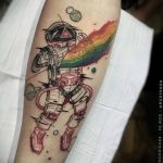 cosmonaut tattoo on arm 01.02.2020 №044 -tattoo astronaut- tattoovalue.net