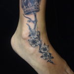 crown tattoo on leg 08.12.2019 №011 -tattoo crown- tattoovalue.net