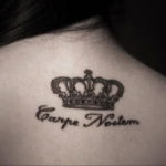 crown tattoo on the back 08.12.2019 №001 -tattoo crown- tattoovalue.net