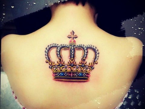 crown tattoo on the back 08.12.2019 №002 -tattoo crown- tattoovalue.net