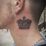 crown tattoo on the neck 08.12.2019 №003 -tattoo crown- tattoovalue.net