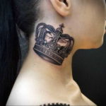 crown tattoo on the neck 08.12.2019 №005 -tattoo crown- tattoovalue.net