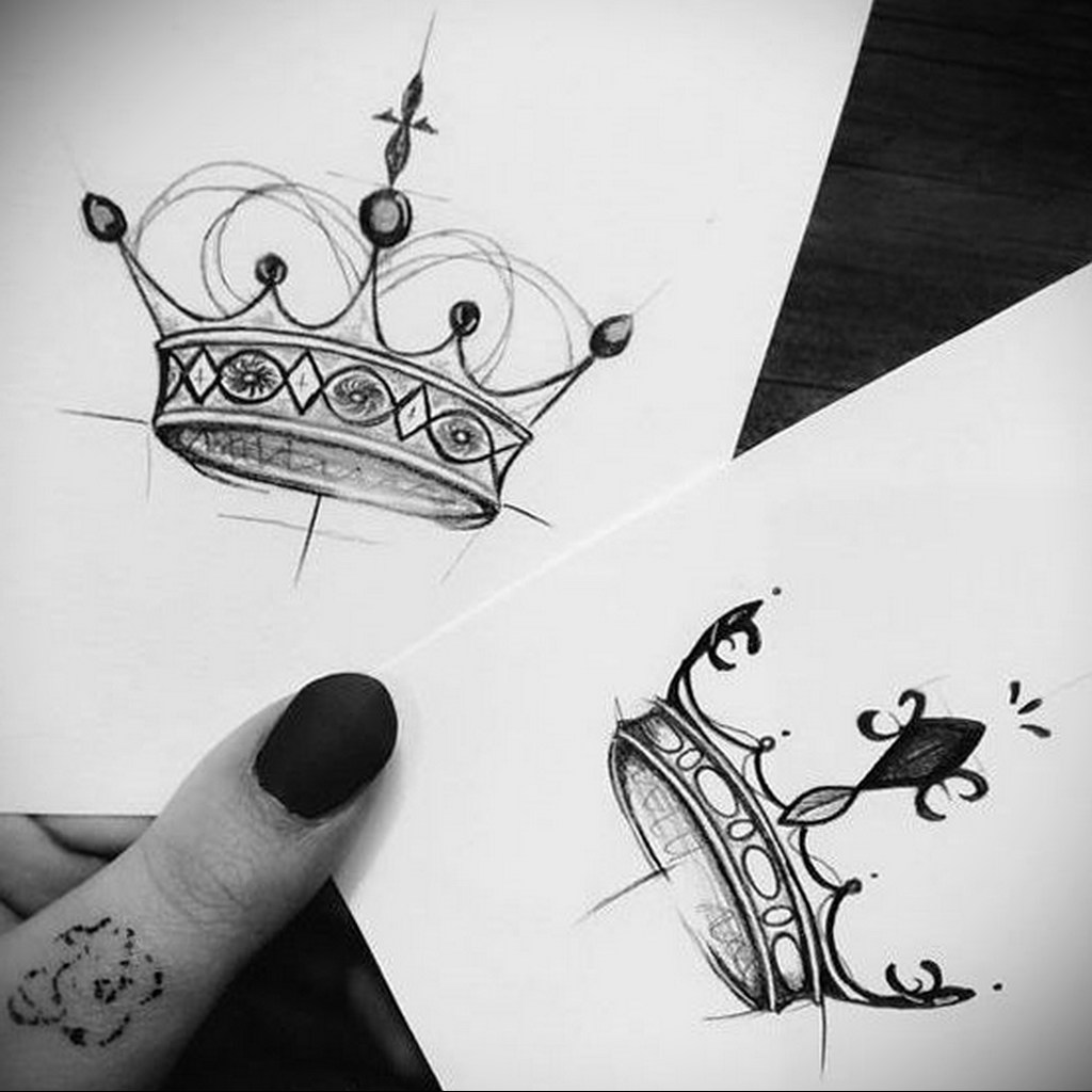 crown sketches for tattoos