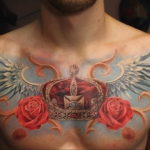 crown tattoo with wings 08.12.2019 №002 -tattoo crown- tattoovalue.net