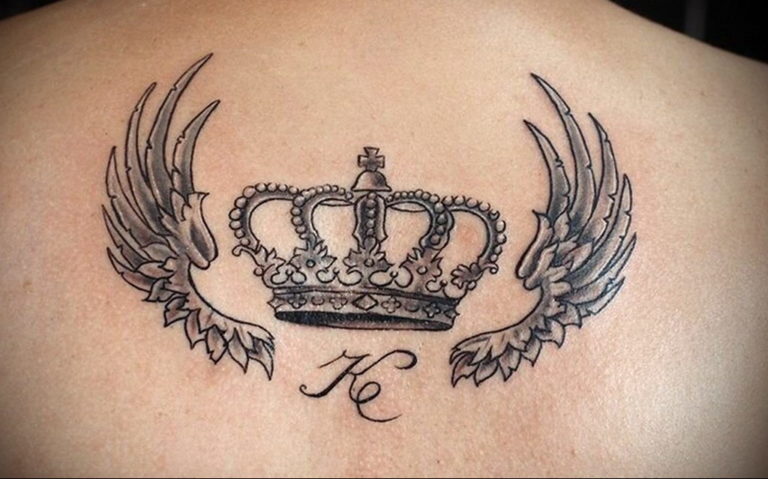 crown tattoo with wings 08.12.2019 №004 -tattoo crown- tattoovalue.net
