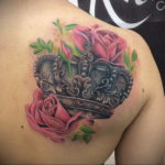 crown with roses tattoo 08.12.2019 №010 -tattoo crown- tattoovalue.net