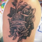 crown with roses tattoo 08.12.2019 №008 -tattoo crown- tattoovalue.net
