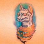 egyptian cat tattoo 03.12.2019 №043 -cat tattoo- tattoovalue.net