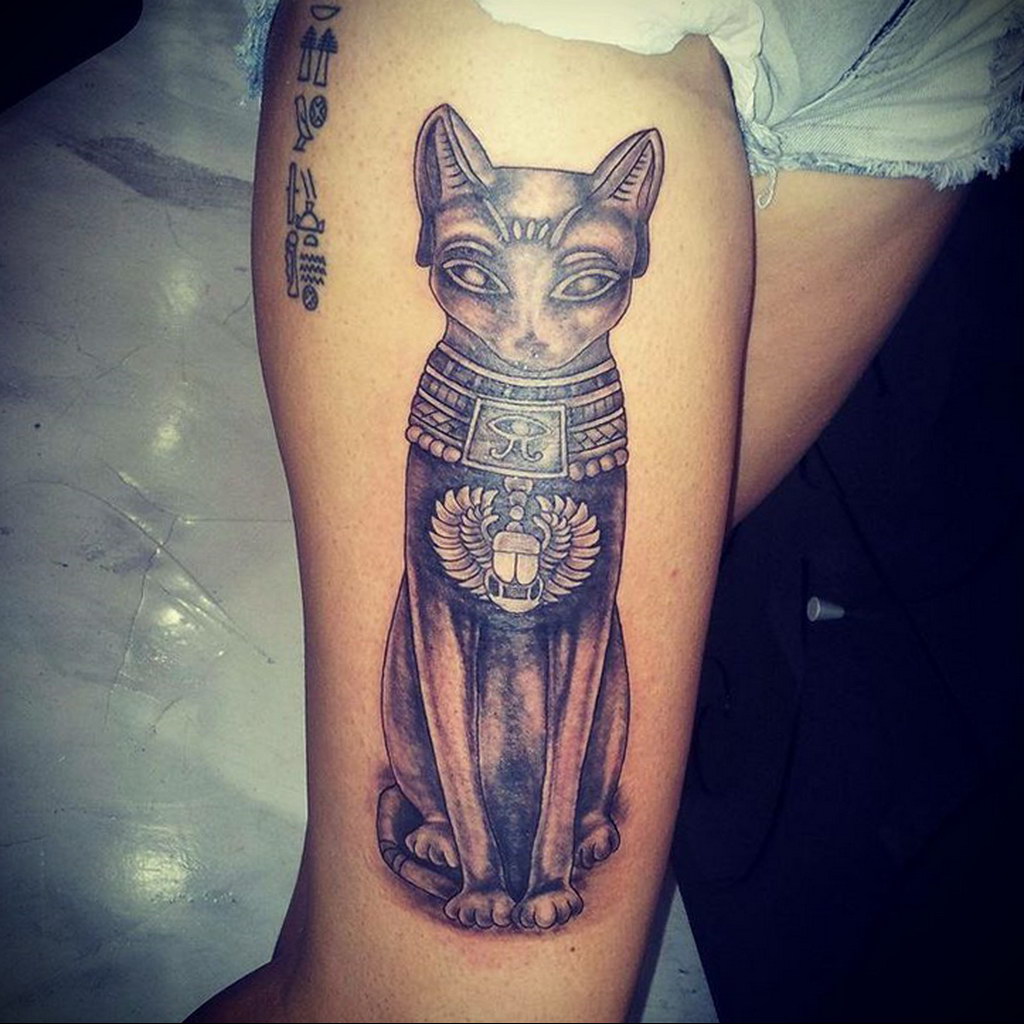 egyptian cat tattoo 03.12.2019 №051 -cat tattoo- tattoovalue.net