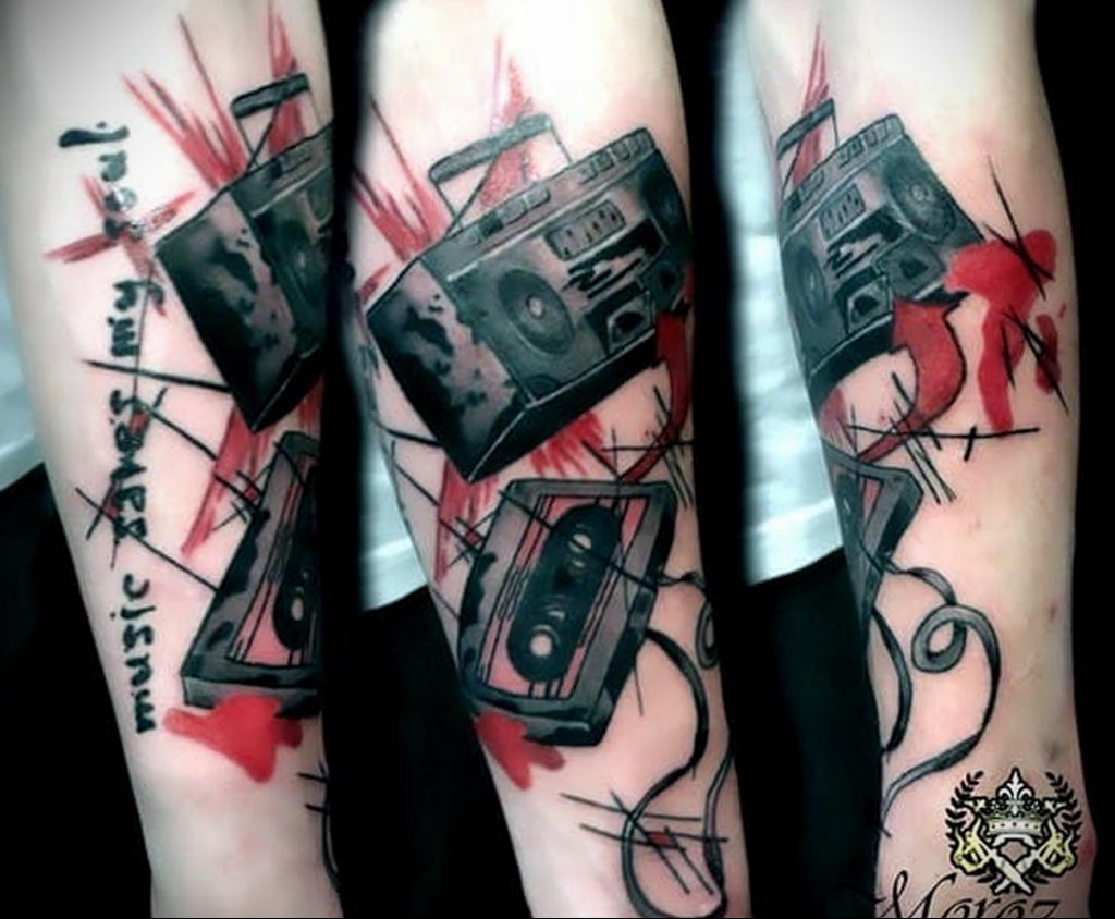 Theres no cassette tape emoji so this VHS will have to do  Tattoo by  sebastiantattoo  Music tattoos Tattoos Headphones tattoo