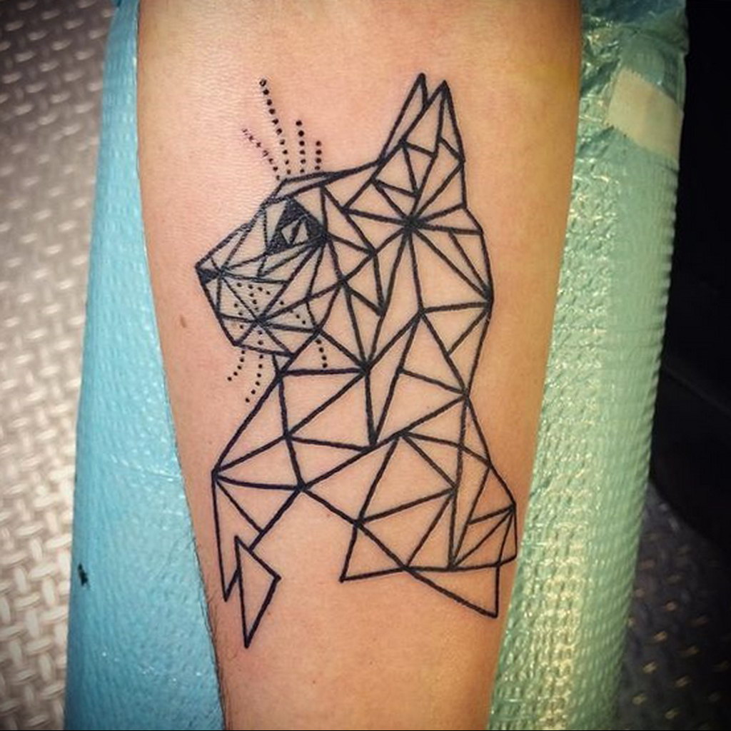 Minainked     And her cat tattoo collection continues to grow Created  this geometric cat for a fellow artist and friend I used the Flux by  fkirons along with vertixneedles