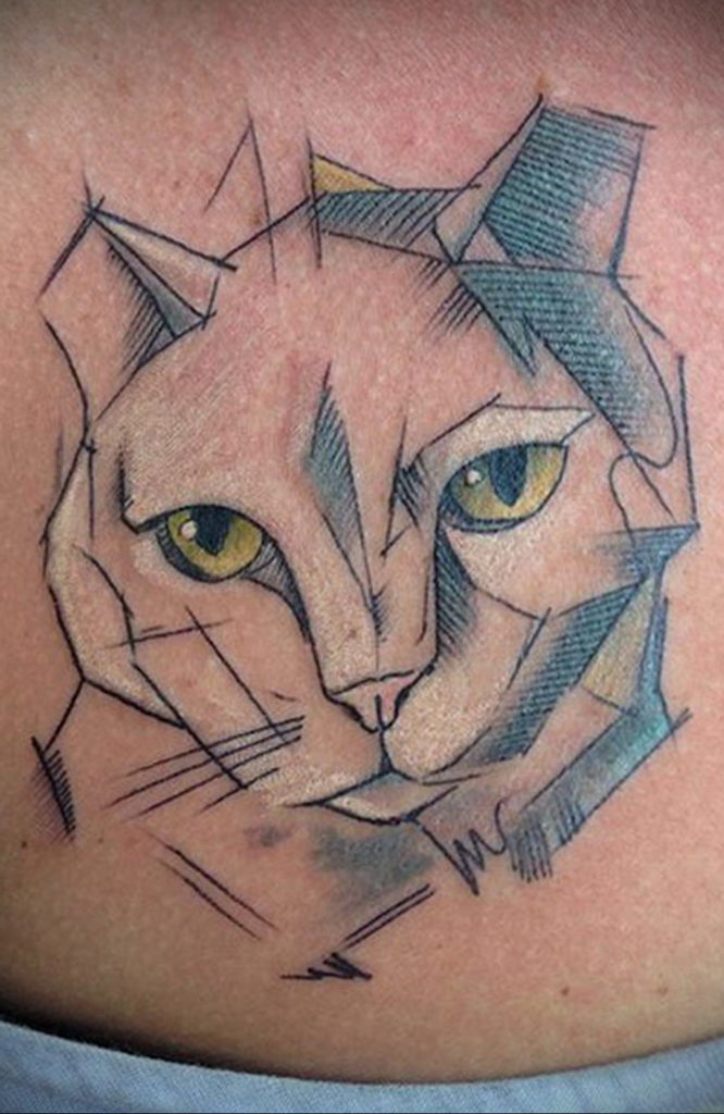 geometry cat tattoo 03.12.2019 №012 -cat tattoo- tattoovalue.net