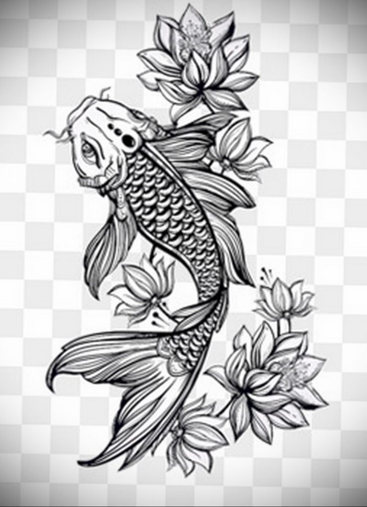 koi tattoo 06.01.2020 №013 -tattoo fish- tattoovalue.net