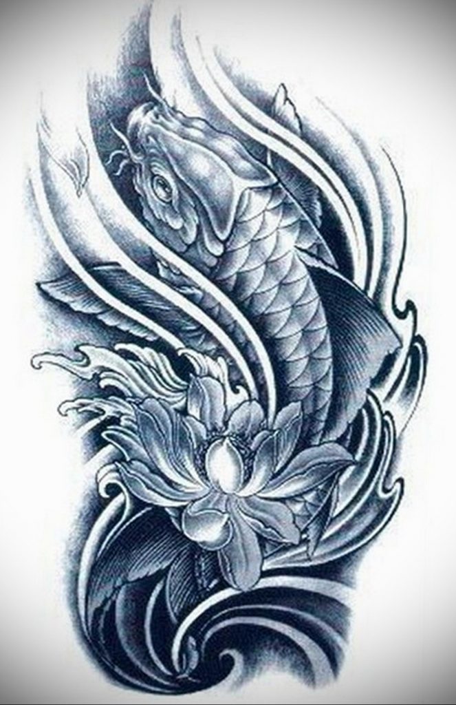koi tattoo 06.01.2020 №019 -tattoo fish- tattoovalue.net