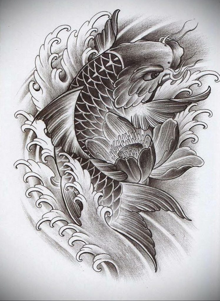 koi tattoo 06.01.2020 №035 -tattoo fish- tattoovalue.net