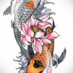 koi tattoo 06.01.2020 №039 -tattoo fish- tattoovalue.net