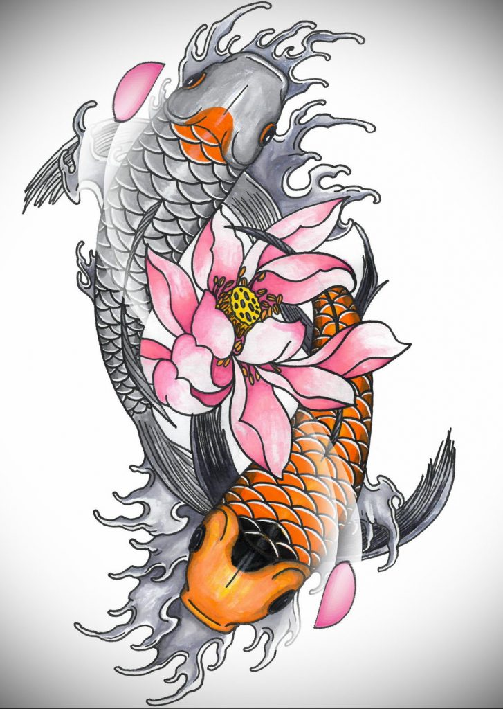 koi tattoo 06.01.2020 №039 -tattoo fish- tattoovalue.net