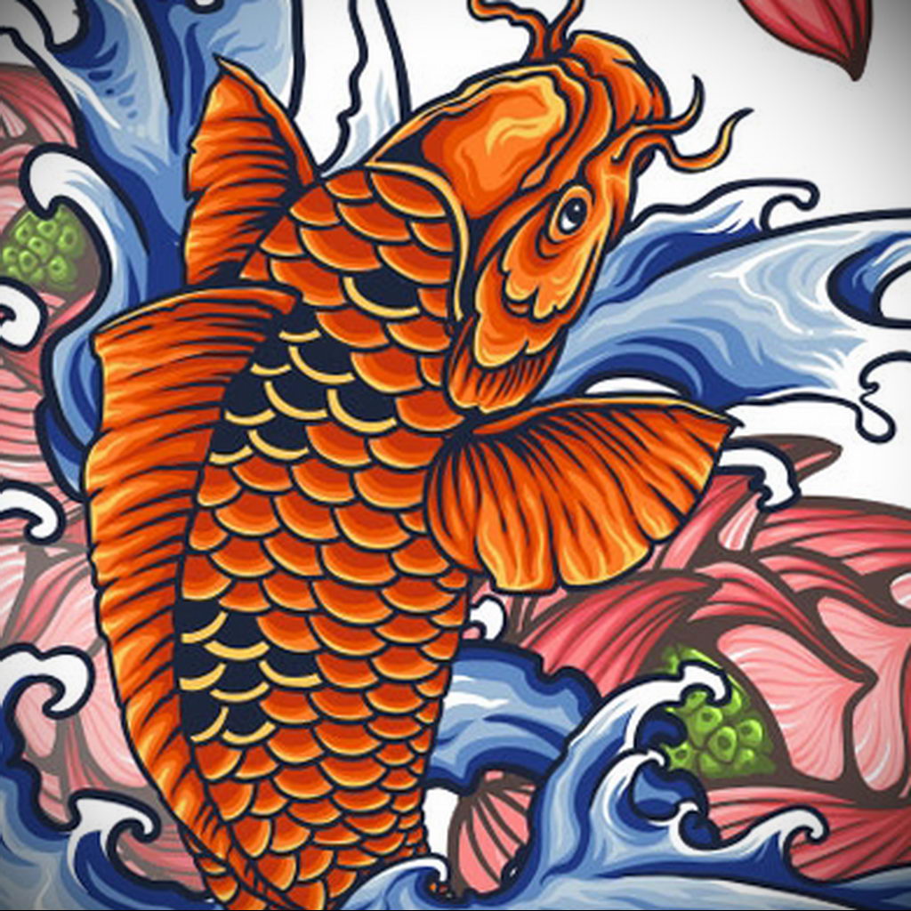 koi tattoo 06.01.2020 №067 -tattoo fish- tattoovalue.net