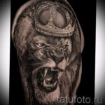 lion tattoo with crown 08.12.2019 №011 -tattoo crown- tattoovalue.net