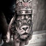 lion tattoo with crown 08.12.2019 №020 -tattoo crown- tattoovalue.net