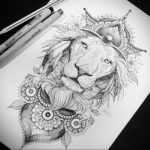 lion tattoo with crown 08.12.2019 №039 -tattoo crown- tattoovalue.net