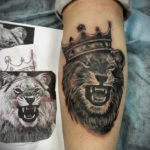 lion tattoo with crown 08.12.2019 №090 -tattoo crown- tattoovalue.net