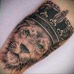 lion tattoo with crown 08.12.2019 №001 -tattoo crown- tattoovalue.net