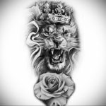 lion tattoo with crown 08.12.2019 №002 -tattoo crown- tattoovalue.net
