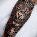 lion tattoo with crown 08.12.2019 №004 -tattoo crown- tattoovalue.net