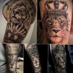 lion tattoo with crown 08.12.2019 №005 -tattoo crown- tattoovalue.net