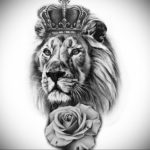 lion tattoo with crown 08.12.2019 №006 -tattoo crown- tattoovalue.net