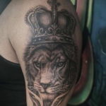 lion tattoo with crown 08.12.2019 №009 -tattoo crown- tattoovalue.net