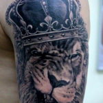 lion tattoo with crown 08.12.2019 №012 -tattoo crown- tattoovalue.net
