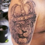 lion tattoo with crown 08.12.2019 №016 -tattoo crown- tattoovalue.net