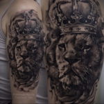 lion tattoo with crown 08.12.2019 №033 -tattoo crown- tattoovalue.net