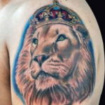 lion tattoo with crown 08.12.2019 №036 -tattoo crown- tattoovalue.net