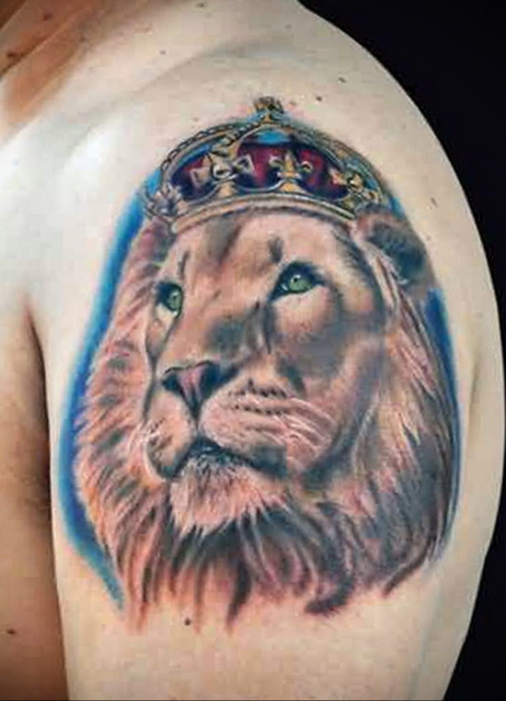 lion tattoo with crown 08.12.2019 №036 -tattoo crown- tattoovalue.net