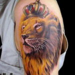 lion tattoo with crown 08.12.2019 №038 -tattoo crown- tattoovalue.net