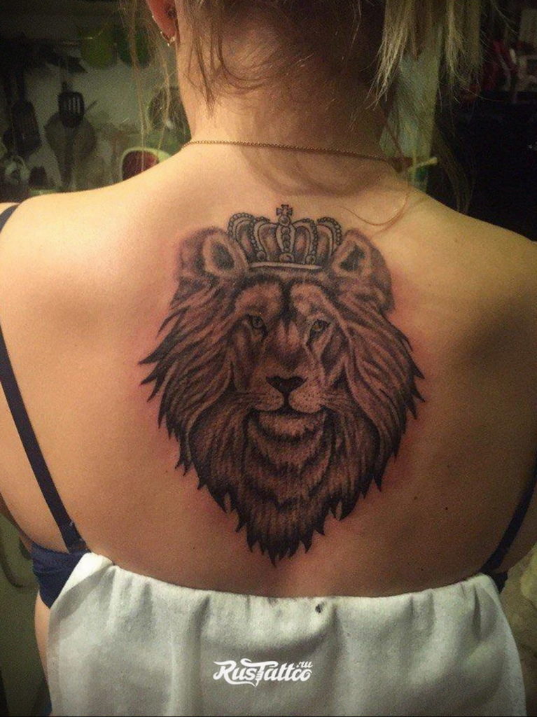 lion tattoo with crown 08.12.2019 №040 -tattoo crown- tattoovalue.net